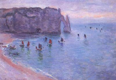 Claude Monet Fishing Boats Leaving Etretat Sweden oil painting art